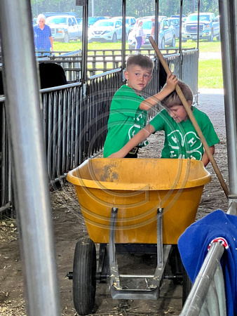 Beckett and Jackson Wortmann Cleaning up stalls